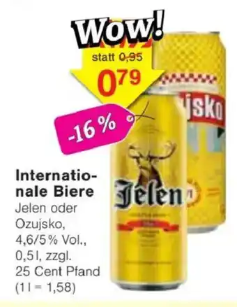 Jawoll Internatio- nale Biere Jelen oder Ozujsko Angebot