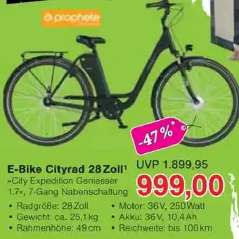 Jawoll Prophete E-Bike Cityrad 28 Zoll Angebot