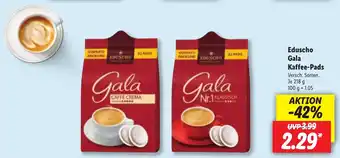 Lidl Eduscho Gala Kaffee Pads 218g Angebot