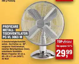 Handelshof PROFICARE METALL- TISCHVENTILATOR PC-VL 3063 M Angebot