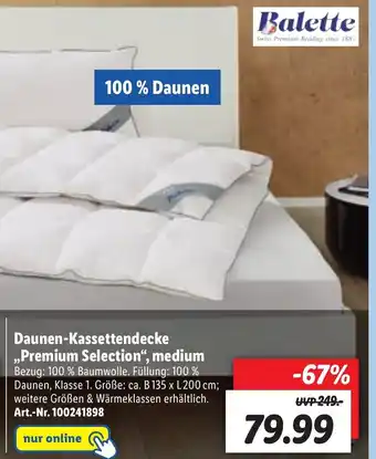 Lidl Daunen Kassettendecke ,,Premium Selection" medium Angebot