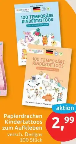 Budni Papierdrachen Kindertattoos zum Aufkleben Angebot