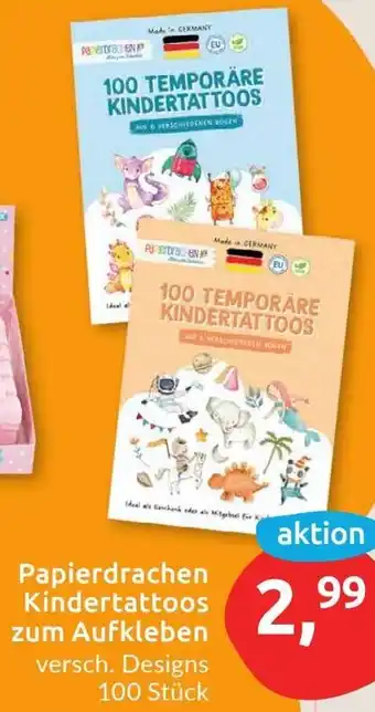 Budni Papierdrachen Kindertattoos zum Aufkleben Angebot