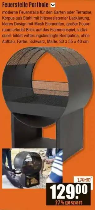 V Baumarkt Feuerstelle Porthole Angebot