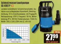 V Baumarkt Schmutzwassertauchpumpe GS 4002 P Angebot