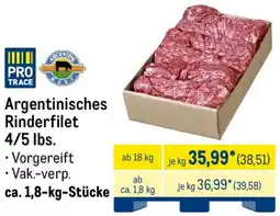 METRO Argentinisches Rinderfilet 4/5 lbs. Angebot