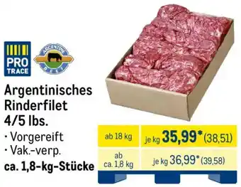 METRO Argentinisches Rinderfilet 4/5 lbs. Angebot