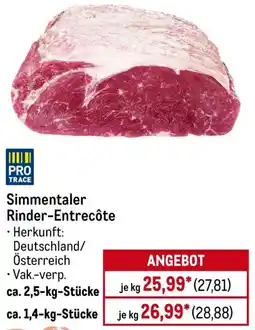 METRO Simmentaler Rinder-Entrecôte Angebot