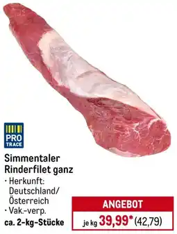 METRO Simmentaler Rinderfilet ganz Angebot
