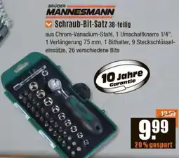 V Baumarkt BRÜDER MANNESMANN Schraub-Bit-Satz 38-teilig Angebot