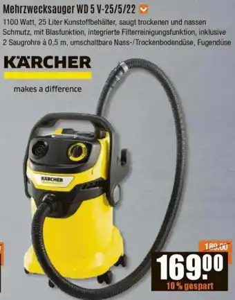 V Baumarkt KÄRCHER Mehrzwecksauger WD 5 V-25/5/22 Angebot