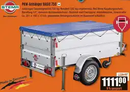 V Baumarkt STEMA PKW-Anhänger BASIC 750 Angebot