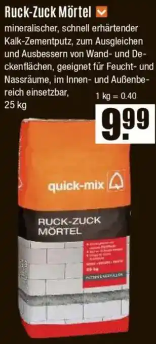 V Baumarkt quick-mix Ruck-Zuck Mörtel Angebot