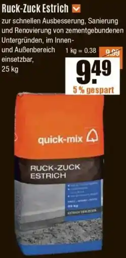 V Baumarkt quick-mix Ruck-Zuck Estrich Angebot