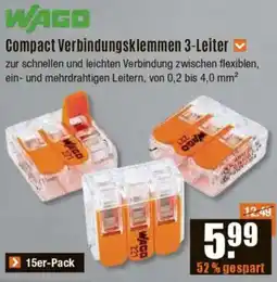 V Baumarkt WAGO Compact Verbindungsklemmen 3-Leiter Angebot