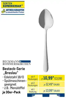 METRO BECKMANN & ROMMERSKIRCHEN Besteck-Serie „Breslau" Angebot
