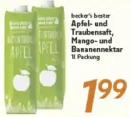 inkoop becker's bester Apfel- und Traubensaft, Mango- und Bananennektar Angebot