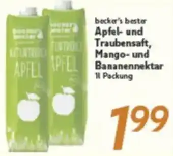 inkoop becker's bester Apfel- und Traubensaft, Mango- und Bananennektar Angebot