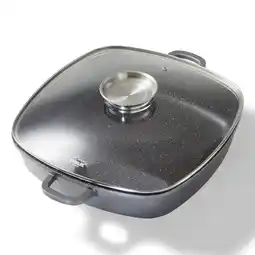 Netto Marken-Discount STONELINE Eckpfanne 32x32 cm mit Aroma Glasdeckel, Pfanne rechteckig, Backofen & Induktion geeignet Angebot
