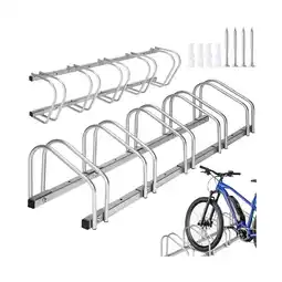 Netto Marken-Discount tectake Fahrradständer, aus rostfreiem Stahl, Boden- und Wandmontage, von beiden Seiten befahrbar Angebot
