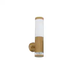 Netto Marken-Discount LED Wandleuchte, Deko-Licht, Edelstahl, Holz-Optik, H 35 cm Angebot