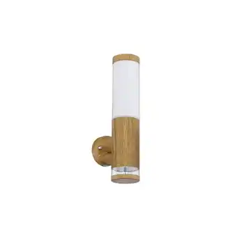 Netto Marken-Discount LED Wandleuchte, Deko-Licht, Edelstahl, Holz-Optik, H 35 cm Angebot