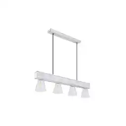 Netto Marken-Discount Hängeleuchte, Holz hell, Glas transparent, H 120 cm Angebot