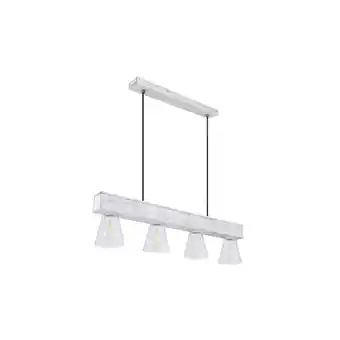 Netto Marken-Discount Hängeleuchte, Holz hell, Glas transparent, H 120 cm Angebot