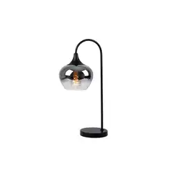 Netto Marken-Discount Tischleuchte, gebogen, Glas rauch, schwarz, H 54 cm Angebot