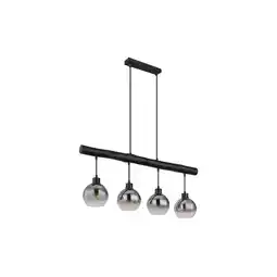 Netto Marken-Discount Hängeleuchte, Glas rauch, schwarz, Höhenverstellbar, L 85 cm Angebot