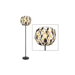 Netto Marken-Discount Stehleuchte, Schwarz, Gold, Kristalle Blätter Design, H 157 cm Angebot