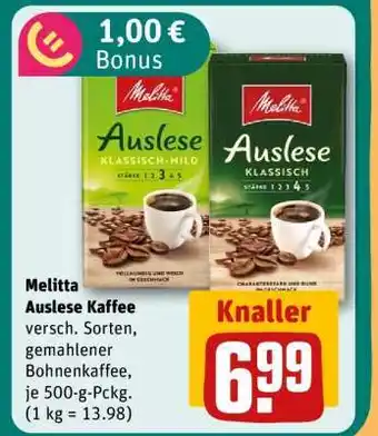 REWE Melitta Auslese Kaffee Angebot