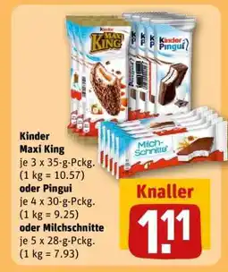 REWE Kinder Maxi King oder Pingui oder Milchschnitte Angebot
