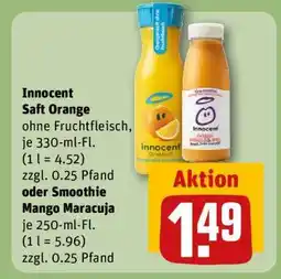 REWE Innocent Saft Orange oder Smoothie Mango Maracuja Angebot