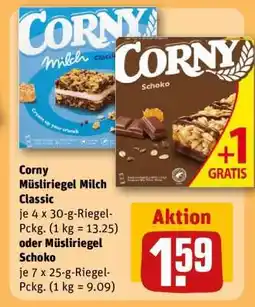 REWE Corny Müsliriegel Milch Classic oder Müsliriegel Schoko Angebot