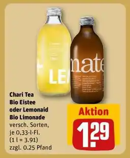 REWE Chari Tea Bio Eistee oder Lemonaid Bio Limonade Angebot