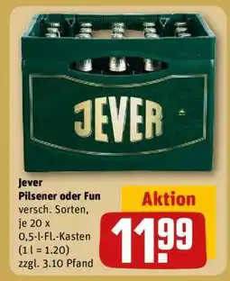 REWE JEVER Pilsener oder Fun Angebot