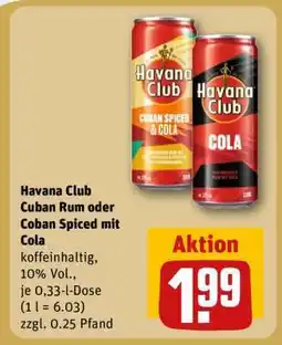 REWE Havana Club Cuban Rum oder Coban Spiced mit Cola Angebot