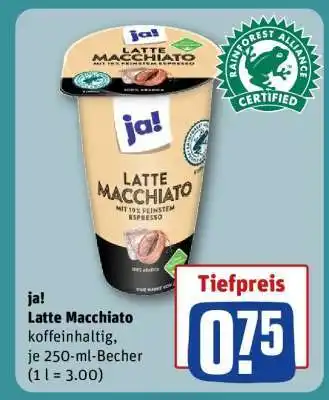 REWE ja! Latte Macchiato Angebot