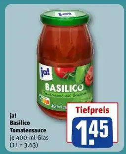 REWE ja! Basilico Tomatensauce Angebot