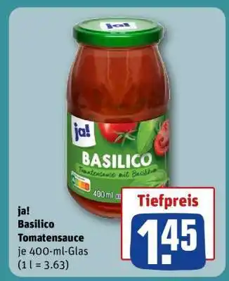 REWE ja! Basilico Tomatensauce Angebot