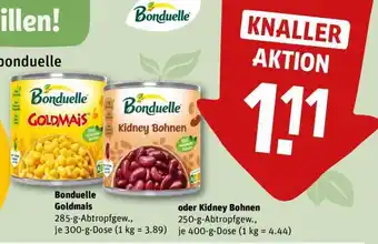 REWE Bonduelle Goldmais oder Kidney Bohnen Angebot