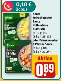 REWE Knorr Feinschmecker Sauce Hollandaise Klassisch oder Feinschmecker 3 Pfeffer Sauce Angebot