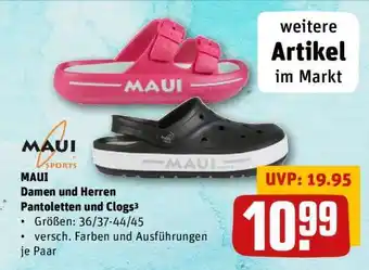 REWE MAUI Damen und Herren Pantoletten und Clogs Angebot