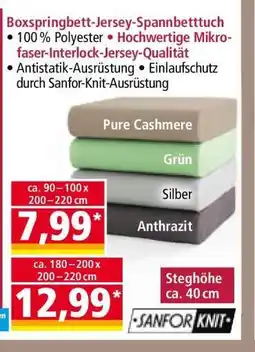 Norma Boxspringbett-Jersey- Spannbetttuch Angebot