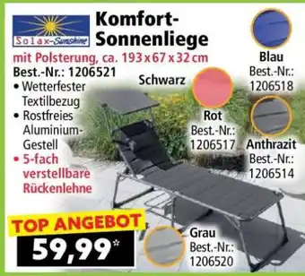 Norma Komfort-Sonnenliege Angebot