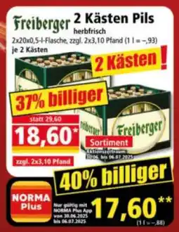 Norma Freiberger 2 Kästen Pils Angebot