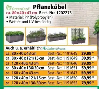 Norma Pflanzkübel ca. 80 x 40 x 43 cm Angebot