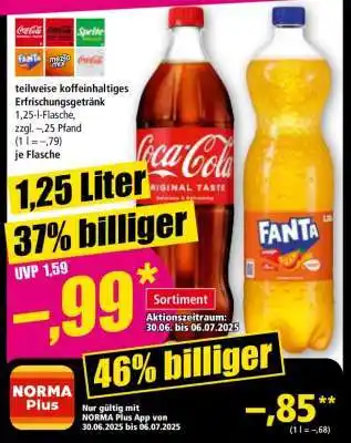 Norma teilweise koffeinhaltiges Erfrischungsgetränk Angebot