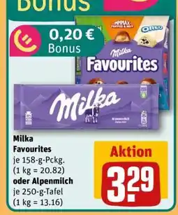 REWE Milka Favourites oder Alpenmilch Angebot